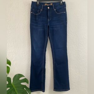 Seven7 Dark Blue Tummyless Boot Flare Women's Jeans size 8